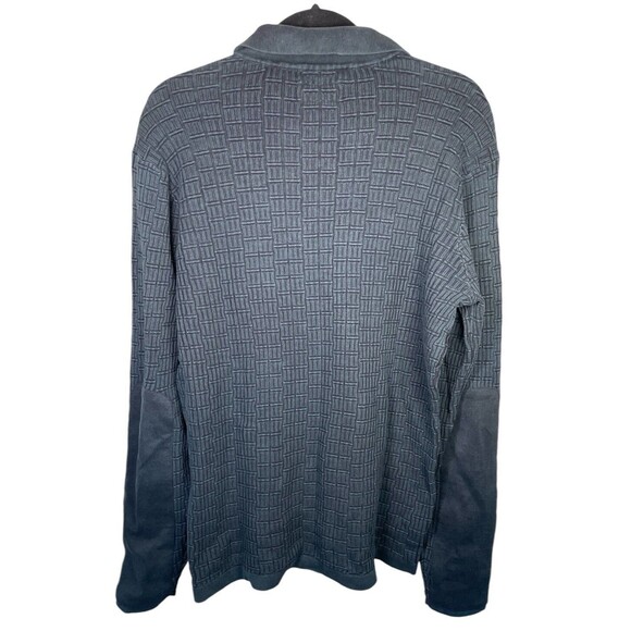 Carbon 2 Cobalt Sweater Mens L Gray Pullover 1/4 Zip Elbow Patches Long Sleeve - Picture 2 of 10
